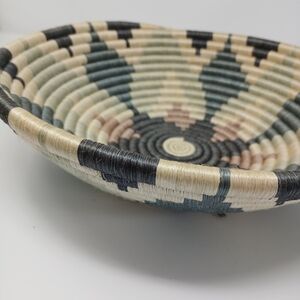 Handwoven Basket with Geometric Pattern